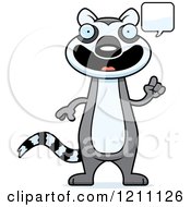 Cartoon Of A Talking Slim Lemur Royalty Free Vector Clipart by Cory Thoman