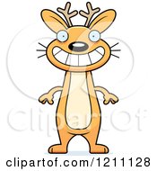 Cartoon Of A Grinning Slim Jackalope Royalty Free Vector Clipart by Cory Thoman