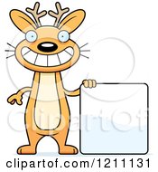 Happy Slim Jackalope With A Sign