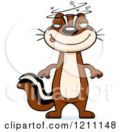 Cartoon Of A Slim Drunk Chipmunk Royalty Free Vector Clipart