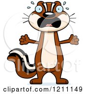 Cartoon Of A Slim Scared Chipmunk Royalty Free Vector Clipart