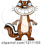 Cartoon Of A Grinning Slim Chipmunk Royalty Free Vector Clipart