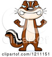 Cartoon Of A Mad Slim Chipmunk Royalty Free Vector Clipart