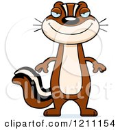 Cartoon Of A Sly Slim Chipmunk Royalty Free Vector Clipart