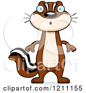 Cartoon Of A Surprised Slim Chipmunk Royalty Free Vector Clipart