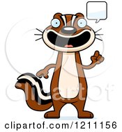 Cartoon Of A Talking Slim Chipmunk Royalty Free Vector Clipart