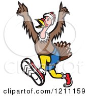 Poster, Art Print Of Turkey Trot Runner With His Arms Up