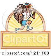 Poster, Art Print Of Turkey Trot Runner Over Sunshine And Copyspace