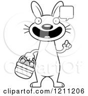 Poster, Art Print Of Black And White Talking Slim Easter Bunny