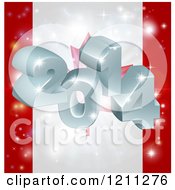Poster, Art Print Of 3d 2014 And Fireworks Over A Canadian Flag