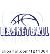 Clipart Of A Navy Blue Ball With BASKETBALL Text Royalty Free Vector Illustration