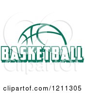 Clipart Of A Green Ball With BASKETBALL Text Royalty Free Vector Illustration