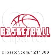 Clipart Of A Red Ball With BASKETBALL Text Royalty Free Vector Illustration
