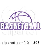 Poster, Art Print Of Purple Ball With Basketball Text