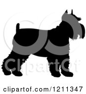 Black Silhouetted Schnauzer Dog In Profile