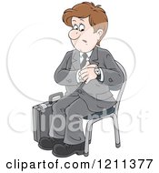 Poster, Art Print Of Businessman Checking His Watch And Waiting For An Appointment