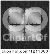 Clipart Of A 3d Background Of Metal Plates On Rust Royalty Free CGI Illustration