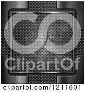 Clipart Of A 3d Perforated Metal And Frame Background Royalty Free CGI Illustration
