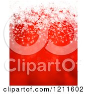 Poster, Art Print Of Red Christmas Background With White Snowflakes