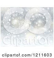 Clipart Of A Silver Christmas Background With Snowflakes Royalty Free Vector Illustration