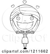 Cartoon Of A Black And White Loving Business Woman Wanting A Hug Royalty Free Vector Clipart
