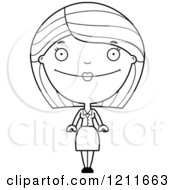Cartoon Of A Black And White Happy Business Woman Royalty Free Vector Clipart