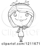 Cartoon Of A Black And White Drunk Woman Holding Up A Finger Royalty Free Vector Clipart