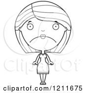 Cartoon Of A Black And White Depressed Woman Royalty Free Vector Clipart