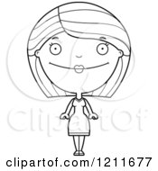 Cartoon Of A Black And White Happy Woman Royalty Free Vector Clipart