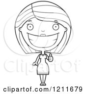 Poster, Art Print Of Black And White Happy Woman Holding A Thumb Up