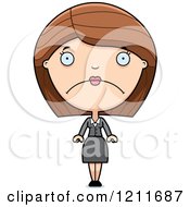Cartoon Of A Depressed Business Woman Royalty Free Vector Clipart by Cory Thoman
