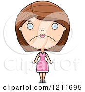 Cartoon Of A Depressed Woman Royalty Free Vector Clipart