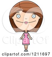 Cartoon Of A Happy Woman Royalty Free Vector Clipart