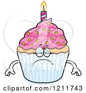 Poster, Art Print Of Depressed Birthday Cupcake Mascot