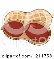 Cartoon Of A Cracked Peanut Royalty Free Vector Clipart