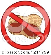 Cartoon Of A Peanut Allergy Symbol Royalty Free Vector Clipart
