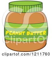 Cartoon Of A Jar Of Peanut Butter Royalty Free Vector Clipart