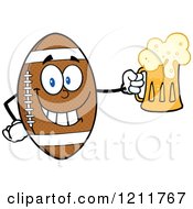 Poster, Art Print Of American Football Mascot Holding A Beer