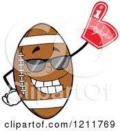Poster, Art Print Of American Football Mascot Wearing Sunglasses And A Foam Finger