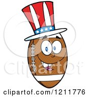 Poster, Art Print Of American Football Mascot Wearing A Patriotic Hat