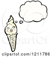 Cartoon Of An Ice Cream Cone Thinking Royalty Free Vector Illustration