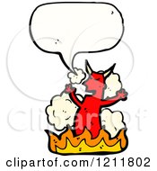 Cartoon Of The Devil Speaking Royalty Free Vector Illustration by lineartestpilot