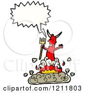 Cartoon Of The Devil Speaking Royalty Free Vector Illustration by lineartestpilot