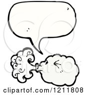 Cartoon Of A Storm Cloud Speaking Royalty Free Vector Illustration by lineartestpilot