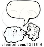 Cartoon Of A Storm Cloud Speaking Royalty Free Vector Illustration by lineartestpilot