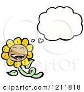 Cartoon Of A Thinking Flower Royalty Free Vector Illustration