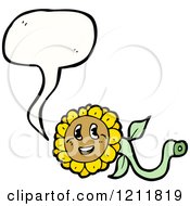 Cartoon Of A Speaking Flower Royalty Free Vector Illustration by lineartestpilot