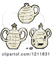 Cartoon Of Clay Jars Royalty Free Vector Illustration