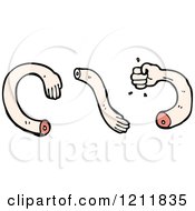 Cartoon Of Of Dismembered Arms Royalty Free Vector Illustration by lineartestpilot