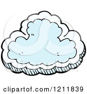 Cartoon Of A Blue Cloud Royalty Free Vector Illustration